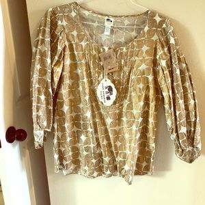 Lucky Brand John Robshaw top, sz M, New w tags
